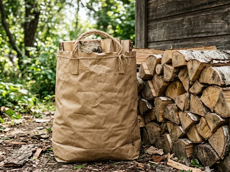 Дрова в мешках